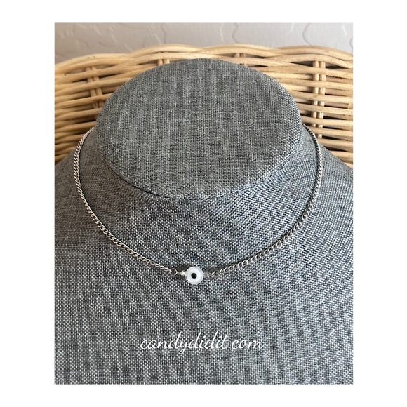 NWT Handmade Candy Did It! White Double Sided Eye Of Protection Necklace - Picture 1 of 4